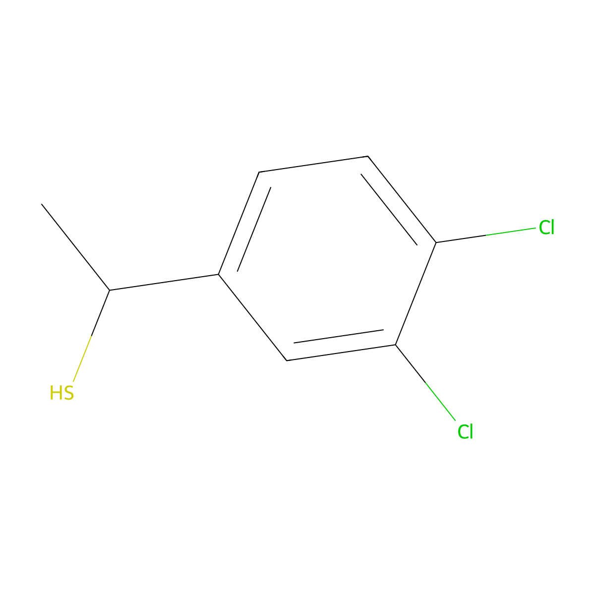 1-(3,4-Dichlorophenyl)ethane-1-thiol molecular structure, CAS 1039935-47-1