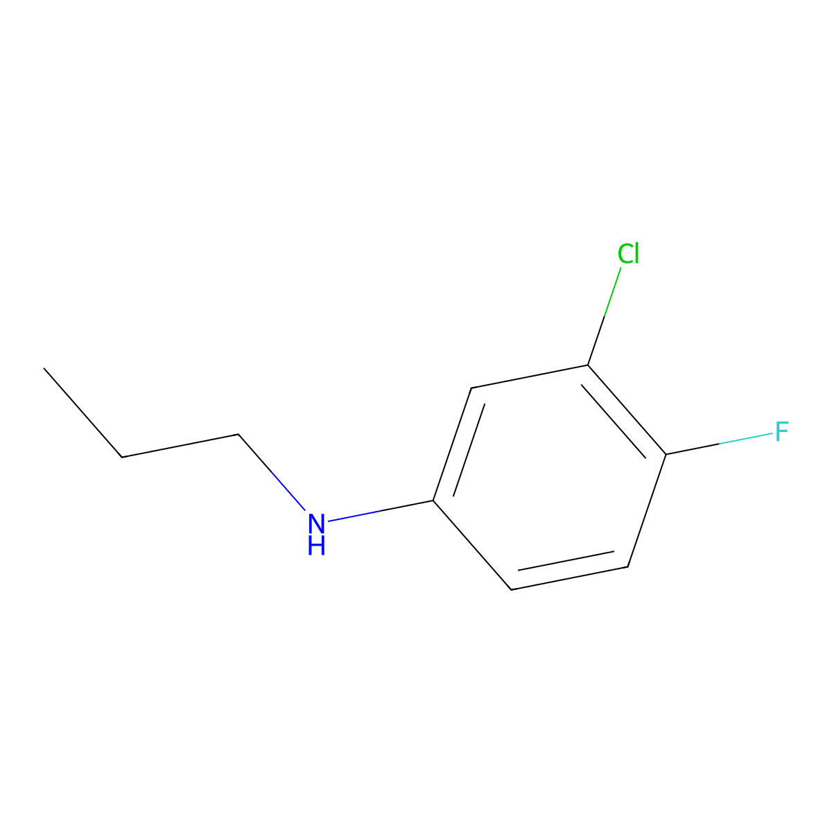(3-Chloro-4-fluorophenyl)propylamine molecular structure, CAS 1039935-72-2