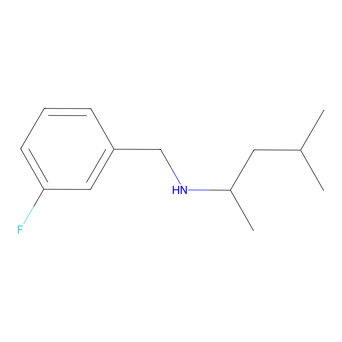 [(3-Fluorophenyl)methyl](4-methylpentan-2-yl)amine molecular structure, CAS 1039940-97-0