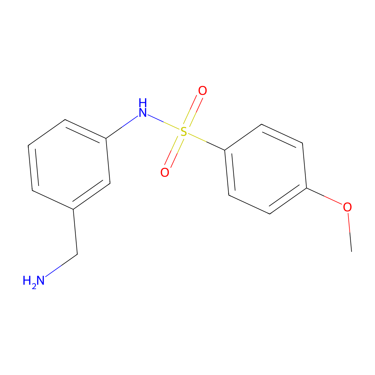 N-[3-(aminomethyl)phenyl]-4-methoxybenzene-1-sulfonamide molecular structure, CAS 1039944-30-3