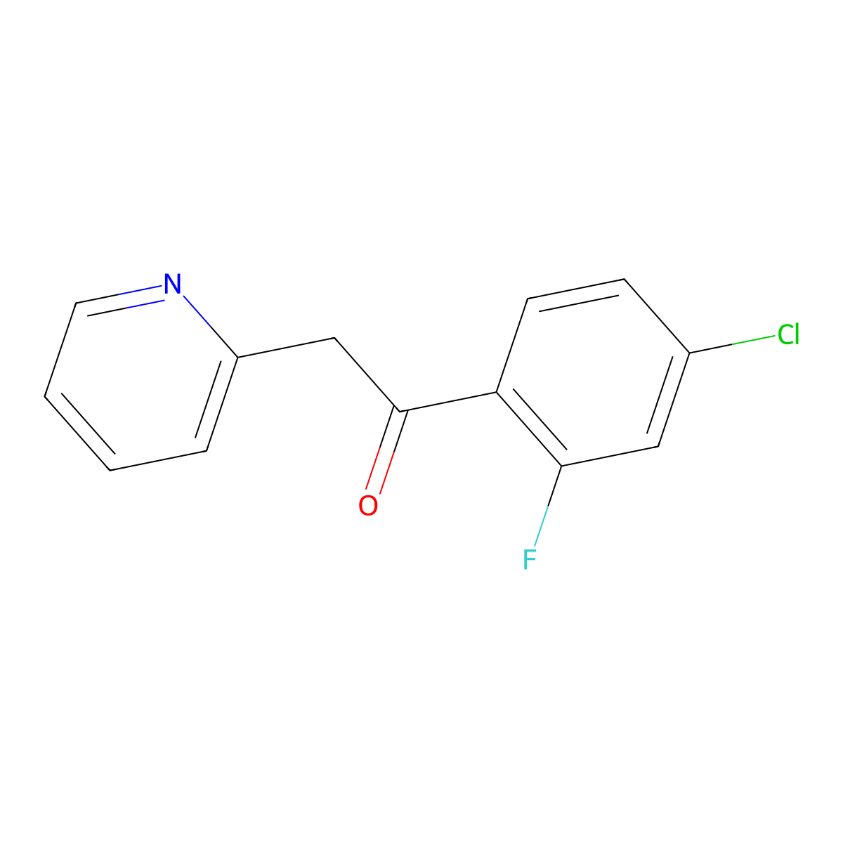 1-(4-Chloro-2-fluorophenyl)-2-(pyridin-2-yl)ethan-1-one molecular structure, CAS 1039946-66-1