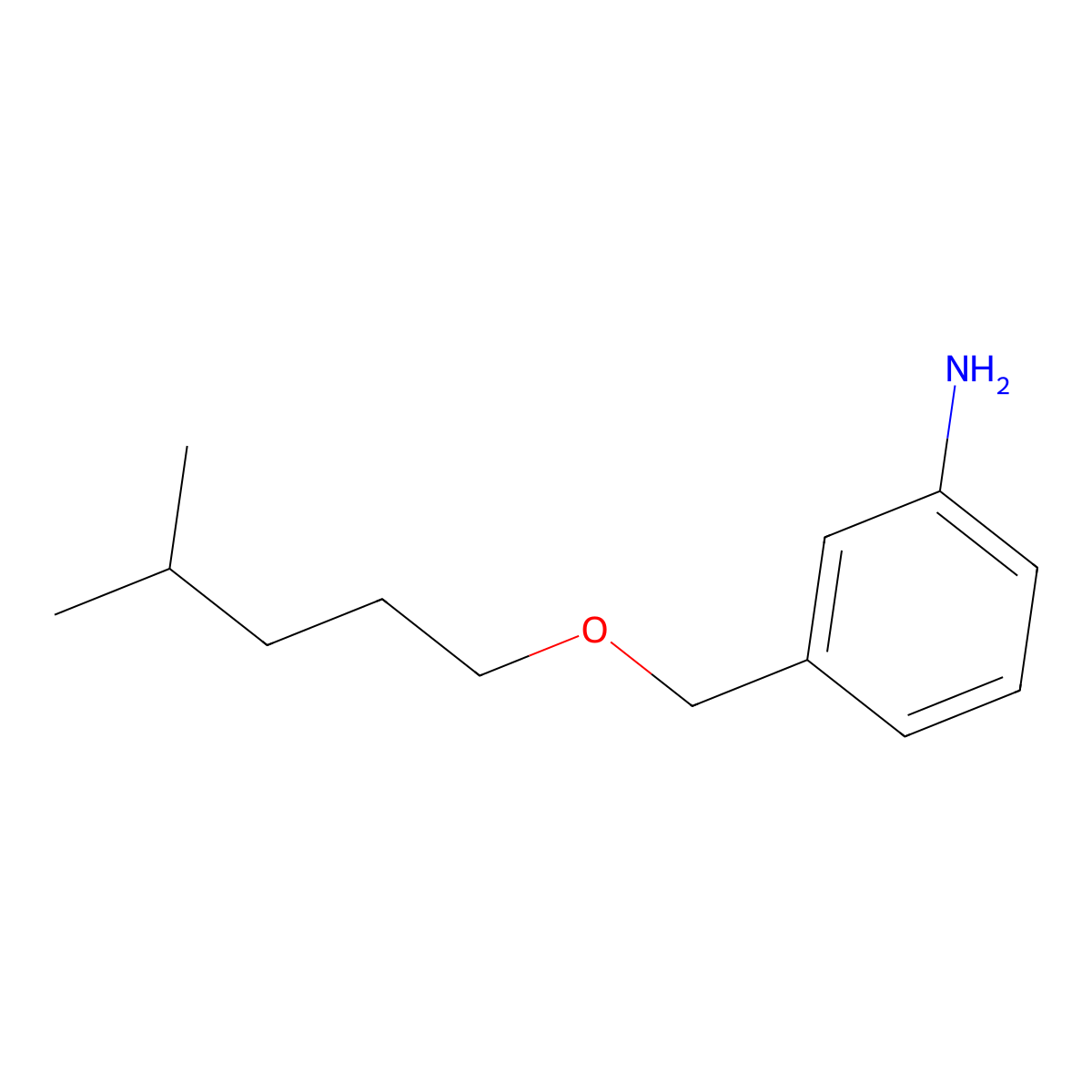 3-{[(4-Methylpentyl)oxy]methyl}aniline molecular structure, CAS 1039947-92-6