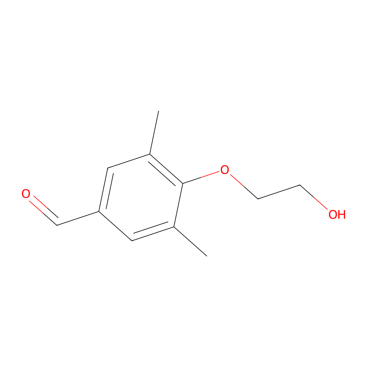 4-(2-Hydroxyethoxy)-3,5-dimethylbenzaldehyde molecular structure, CAS 1039948-89-4