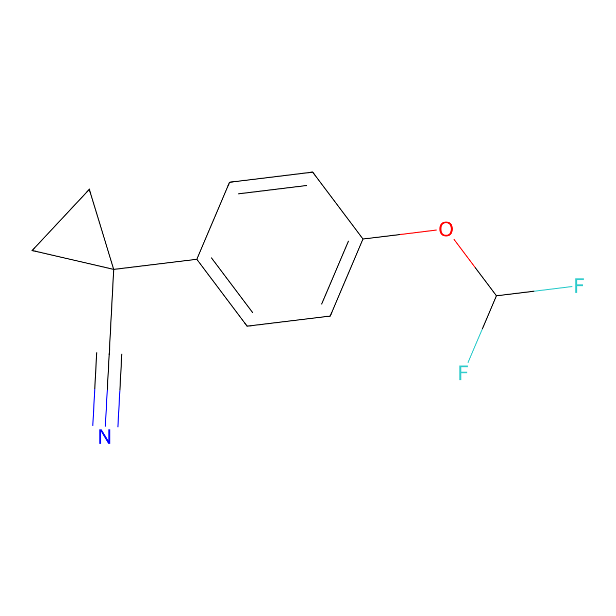 1-[4-(Difluoromethoxy)phenyl]cyclopropane-1-carbonitrile molecular structure, CAS 1039951-34-2