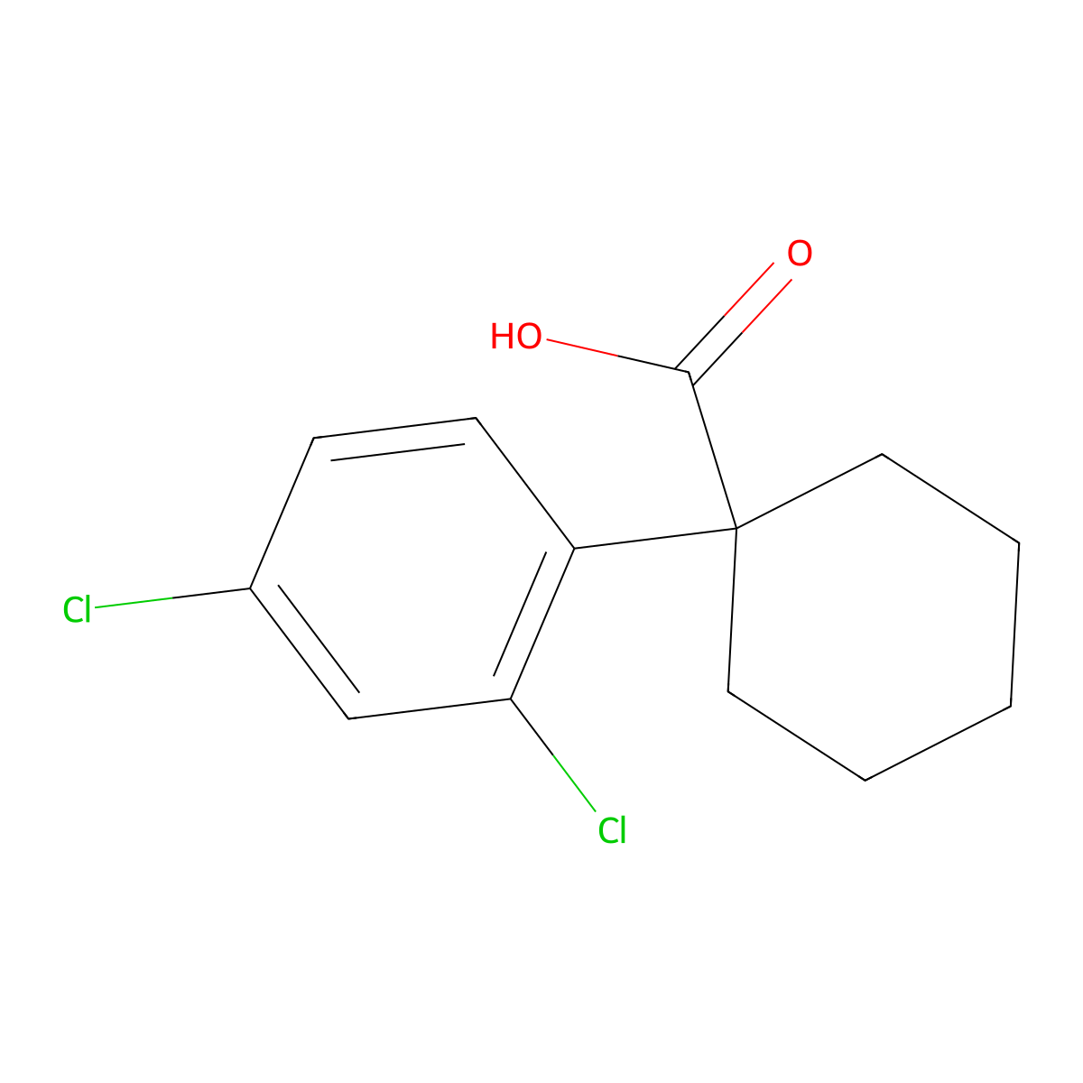 1-(2,4-Dichlorophenyl)cyclohexane-1-carboxylic acid molecular structure, CAS 1039952-20-9