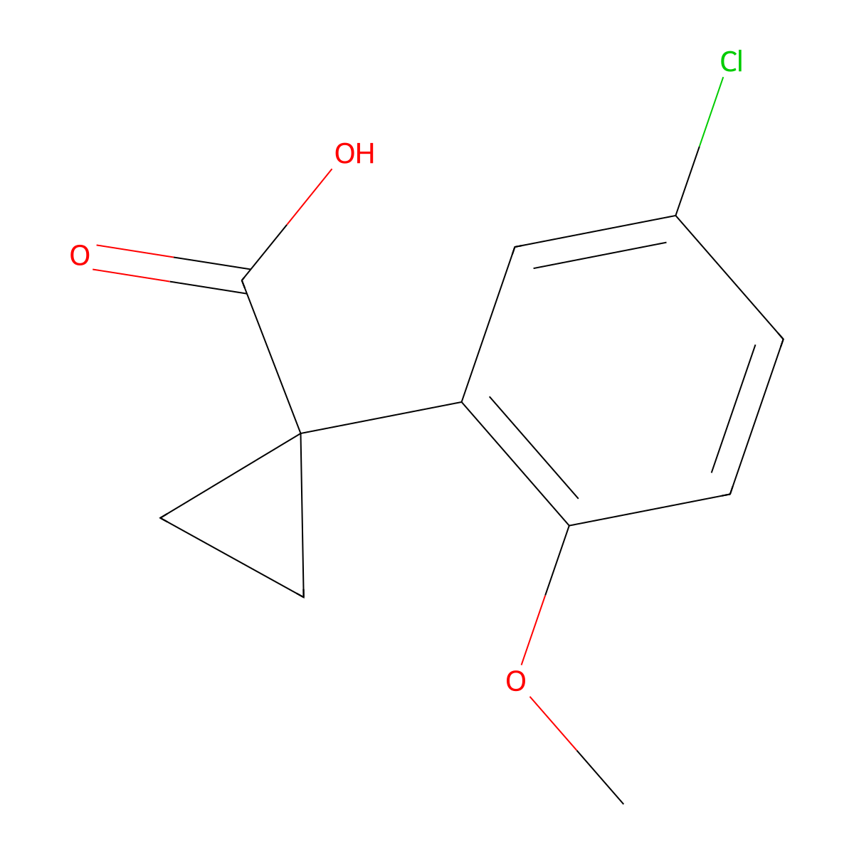 1-(5-Chloro-2-methoxyphenyl)cyclopropane-1-carboxylic acid molecular structure, CAS 1039952-36-7
