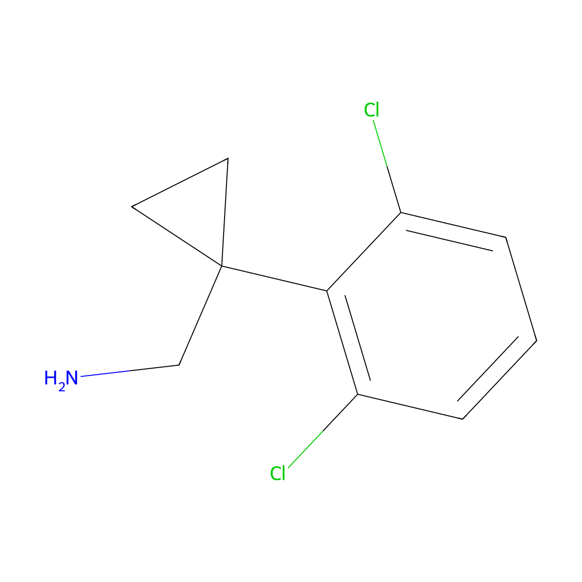 1-(2,6-Dichlorophenyl)cyclopropanemethanamine molecular structure, CAS 1039952-66-3