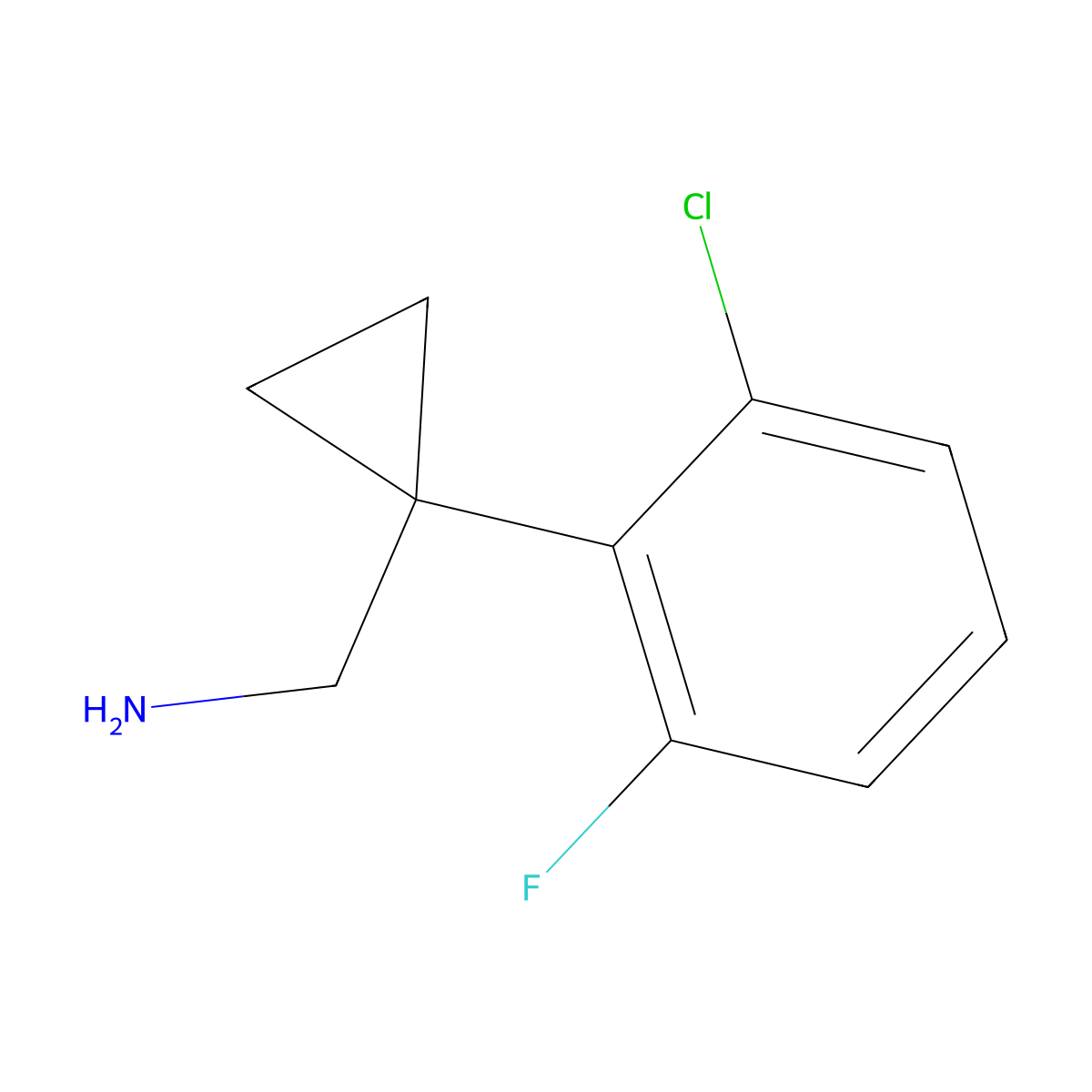 1-(2-Chloro-6-fluorophenyl)cyclopropanemethanamine molecular structure, CAS 1039952-82-3