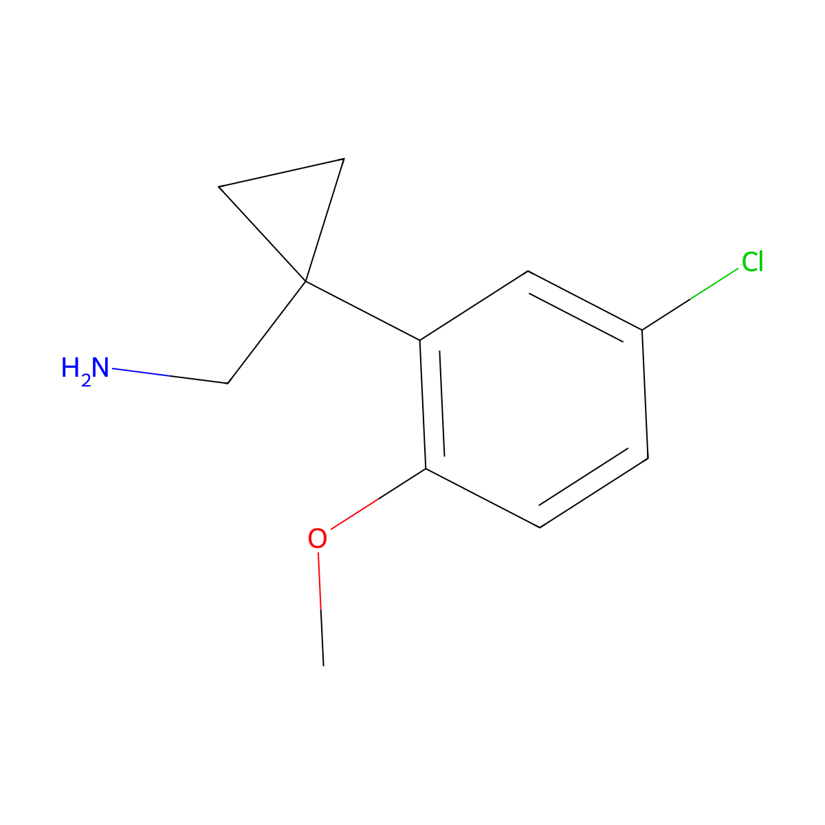[1-(5-Chloro-2-methoxyphenyl)cyclopropyl]methanamine molecular structure, CAS 1039953-30-4