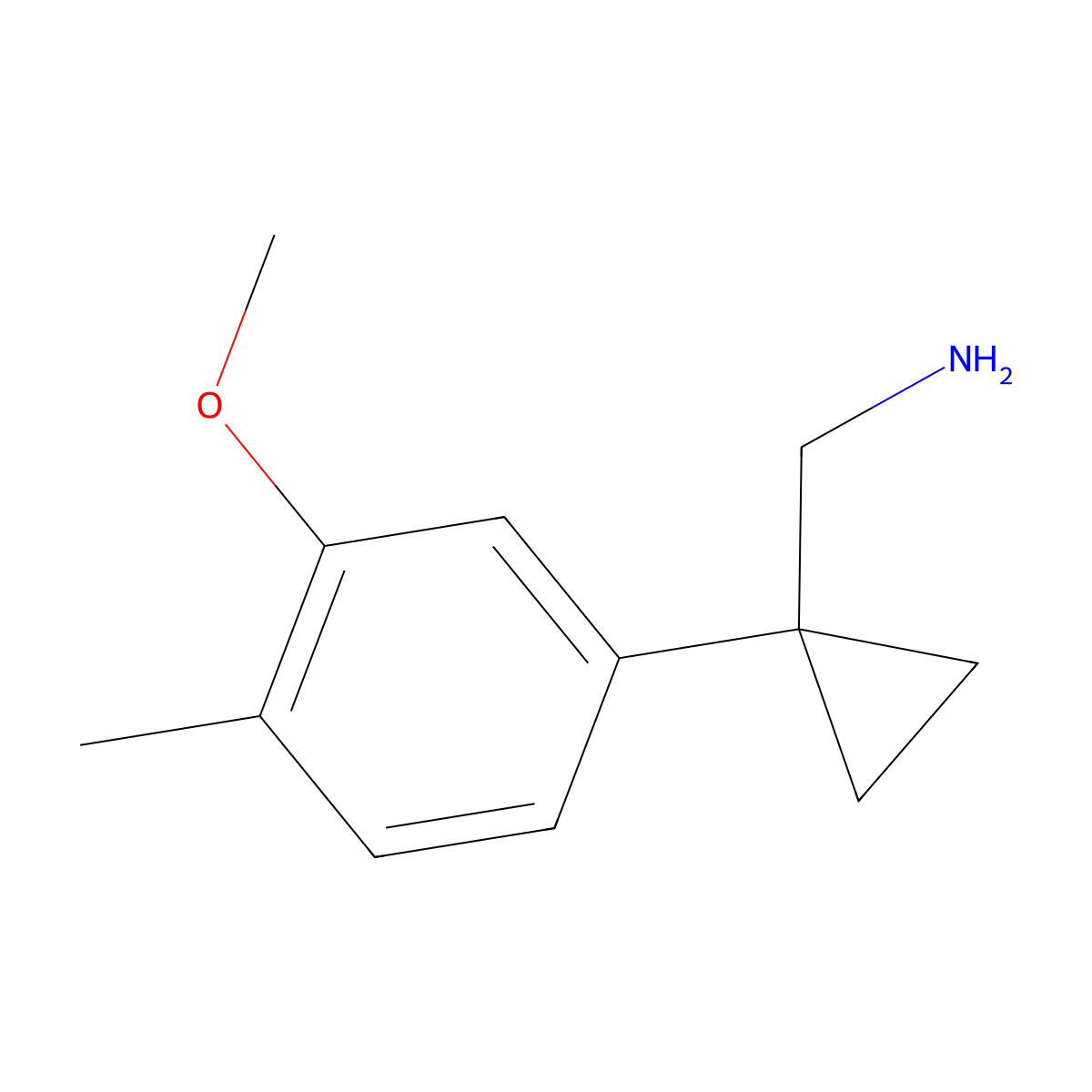 1-(3-Methoxy-4-methylphenyl)cyclopropanemethanamine molecular structure, CAS 1039953-38-2