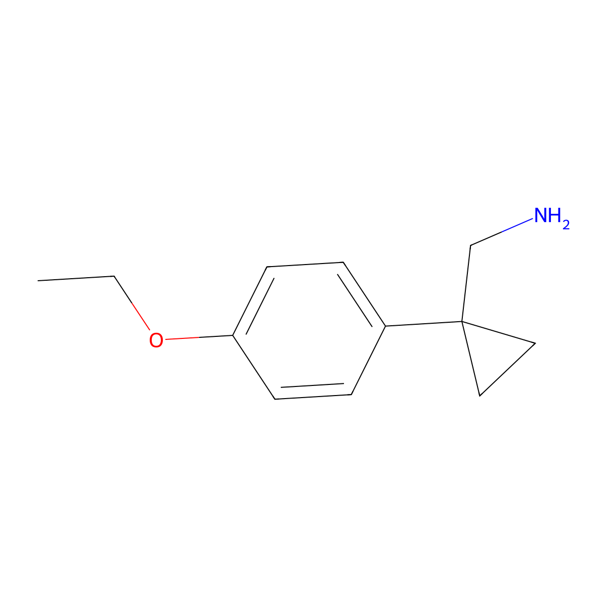[1-(4-Ethoxyphenyl)cyclopropyl]methanamine molecular structure, CAS 1039953-46-2