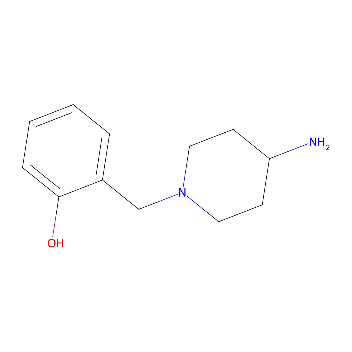2-[(4-Aminopiperidin-1-yl)methyl]phenol molecular structure, CAS 1039954-27-2