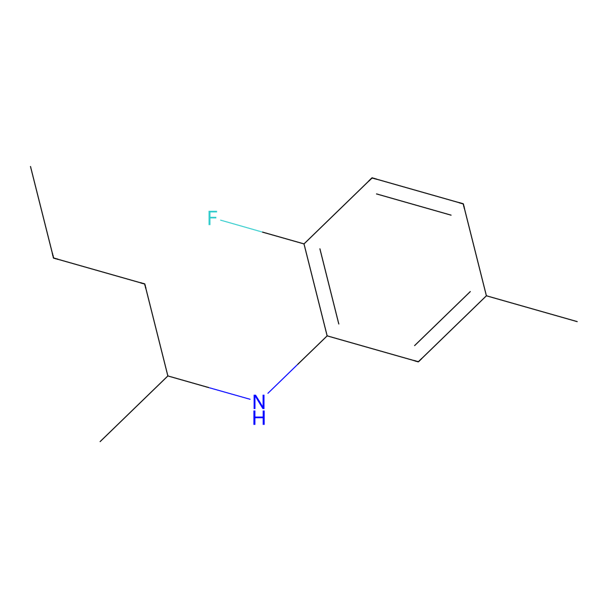 2-fluoro-5-methyl-N-(pentan-2-yl)aniline molecular structure, CAS 1039956-88-1