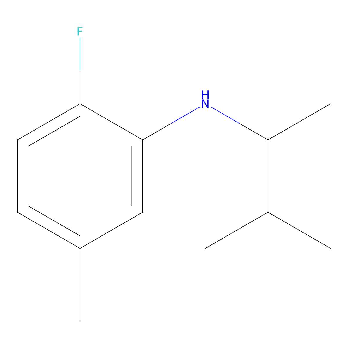 2-fluoro-5-methyl-N-(3-methylbutan-2-yl)aniline molecular structure, CAS 1039957-75-9