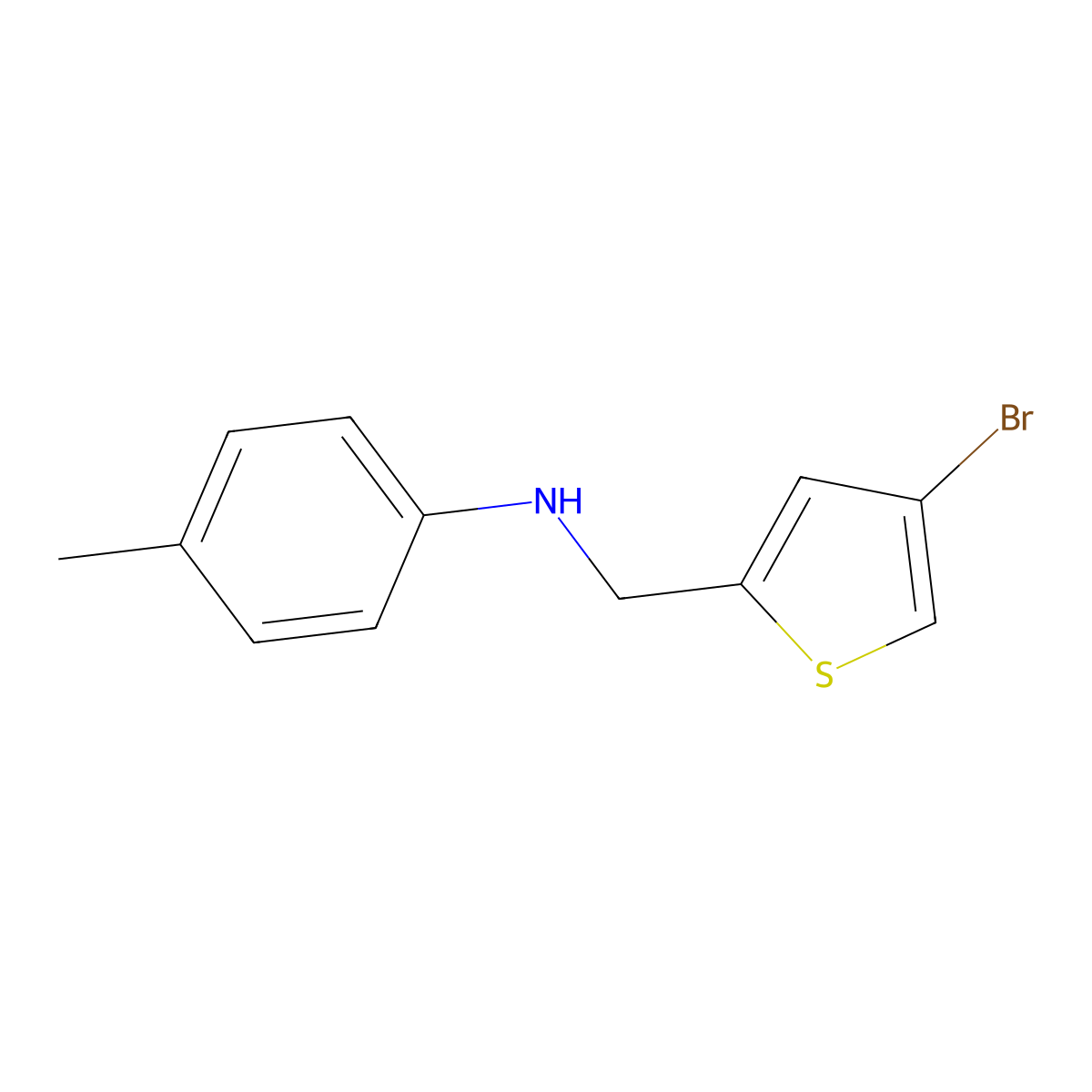 N-[(4-bromothiophen-2-yl)methyl]-4-methylaniline molecular structure, CAS 1039957-97-5