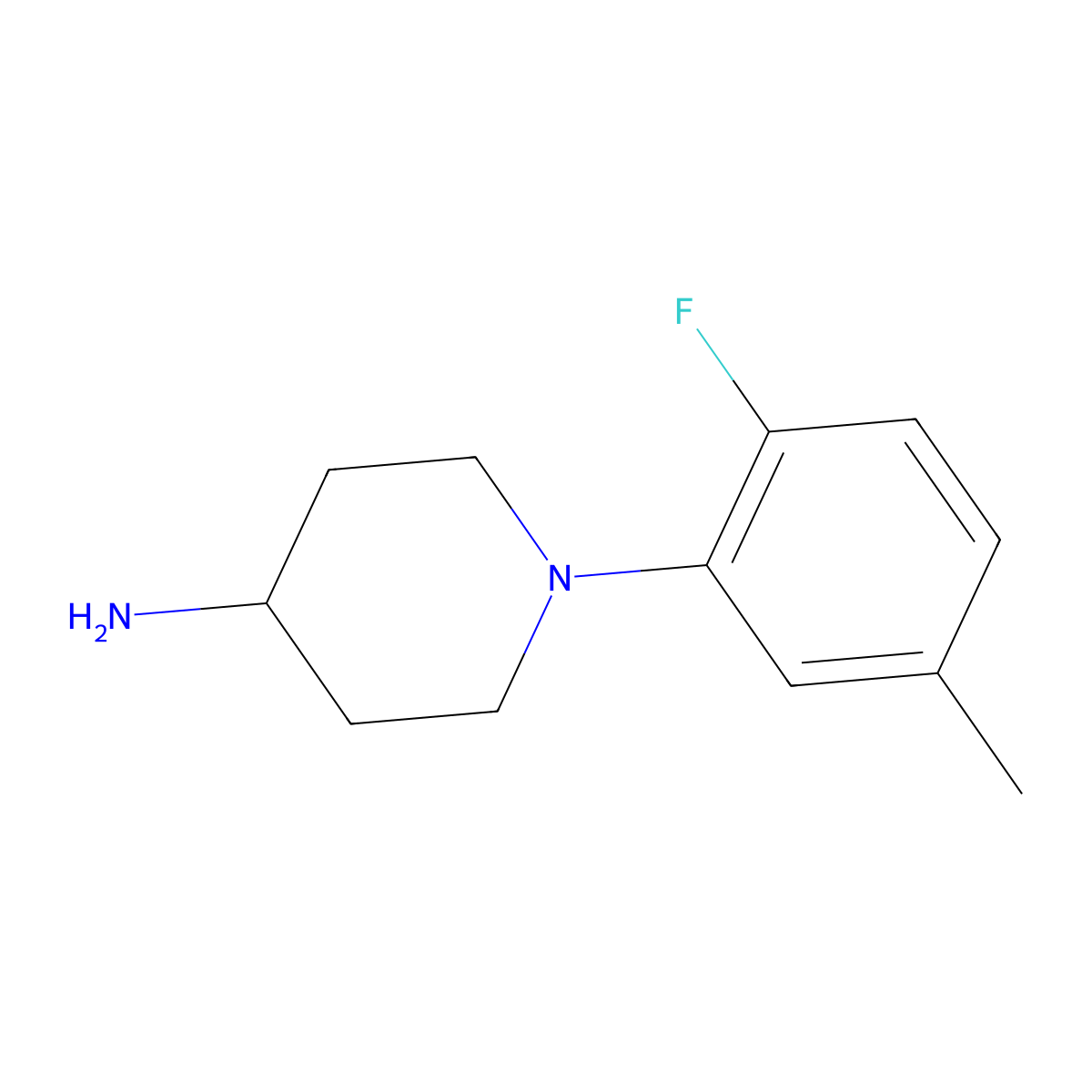 1-(2-Fluoro-5-methylphenyl)piperidin-4-amine molecular structure, CAS 1039959-79-9