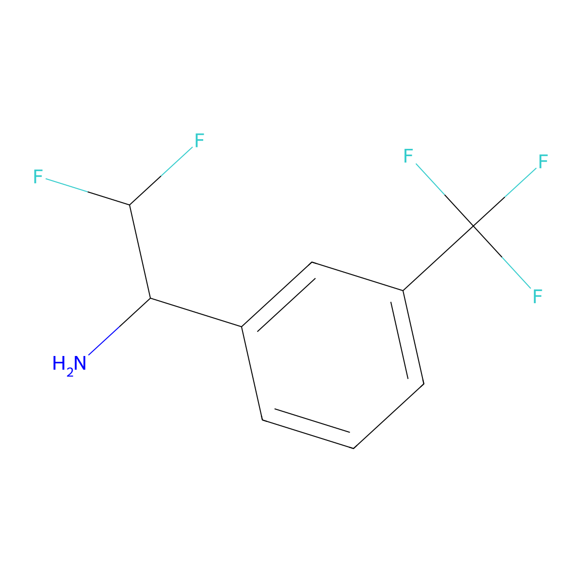 2,2-Difluoro-1-(3-(trifluoromethyl)phenyl)ethan-1-amine molecular structure, CAS 1039960-41-2