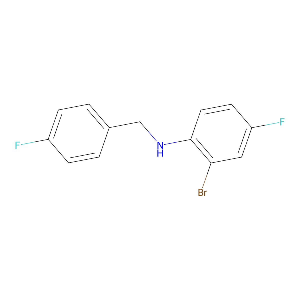 2-bromo-4-fluoro-N-[(4-fluorophenyl)methyl]aniline molecular structure, CAS 1039960-80-9