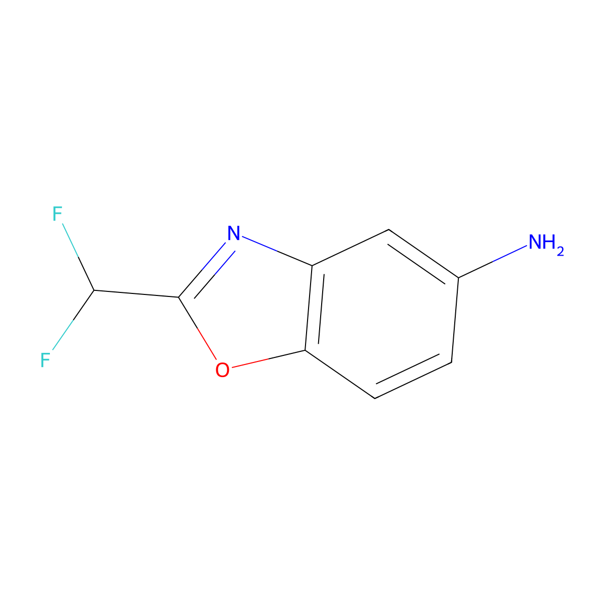 2-(Difluoromethyl)-1,3-benzoxazol-5-amine molecular structure, CAS 1039961-21-1