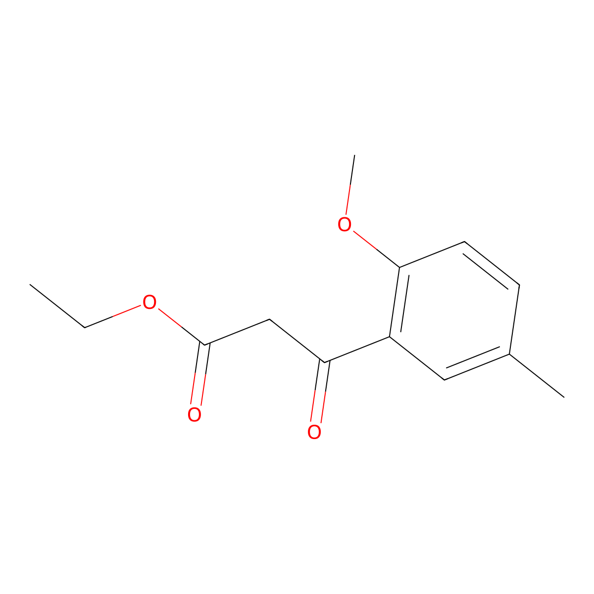 Ethyl 3-(2-methoxy-5-methylphenyl)-3-oxopropanoate molecular structure, CAS 1039961-29-9