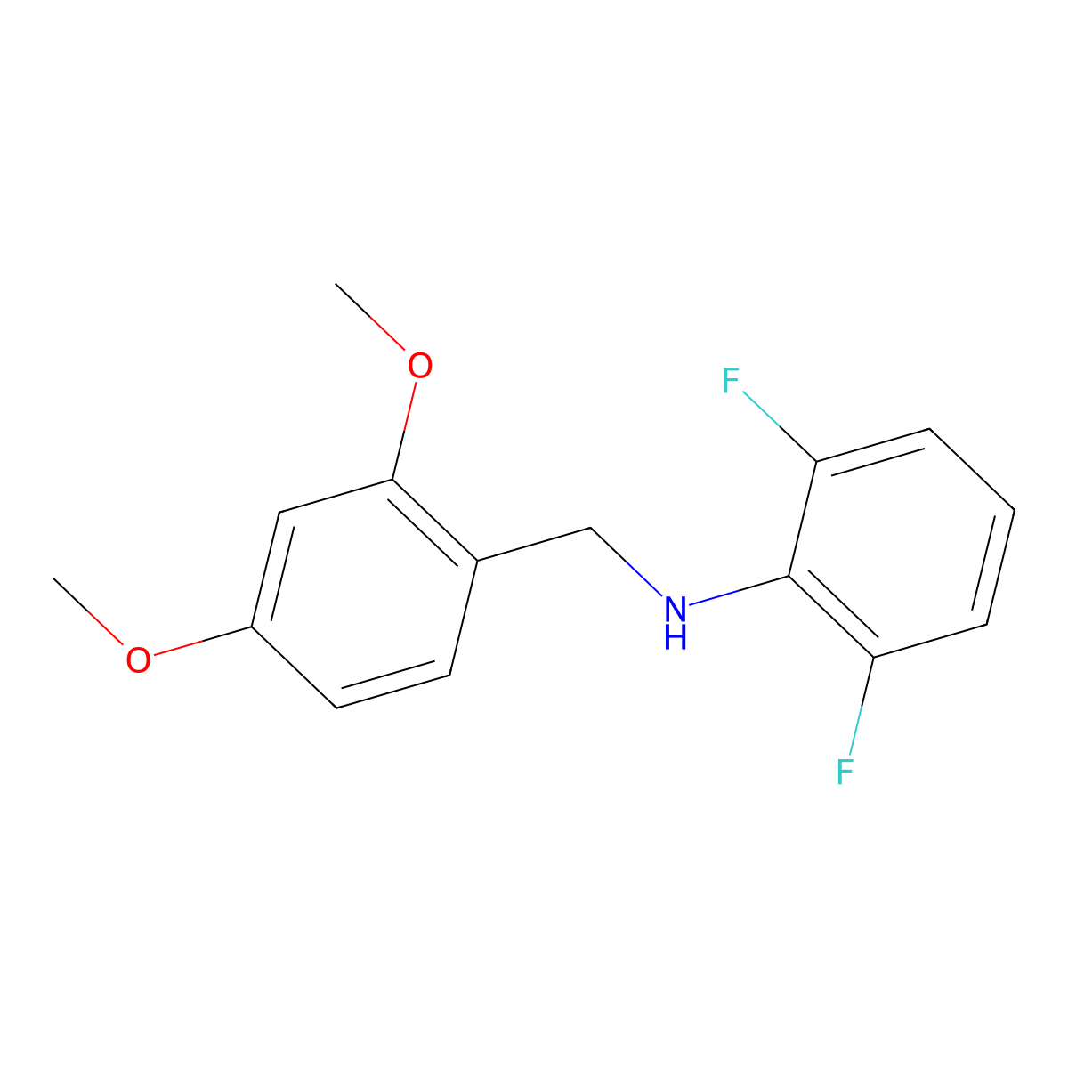 N-(2,6-Difluorophenyl)-2,4-dimethoxybenzenemethanamine molecular structure, CAS 1039961-65-3