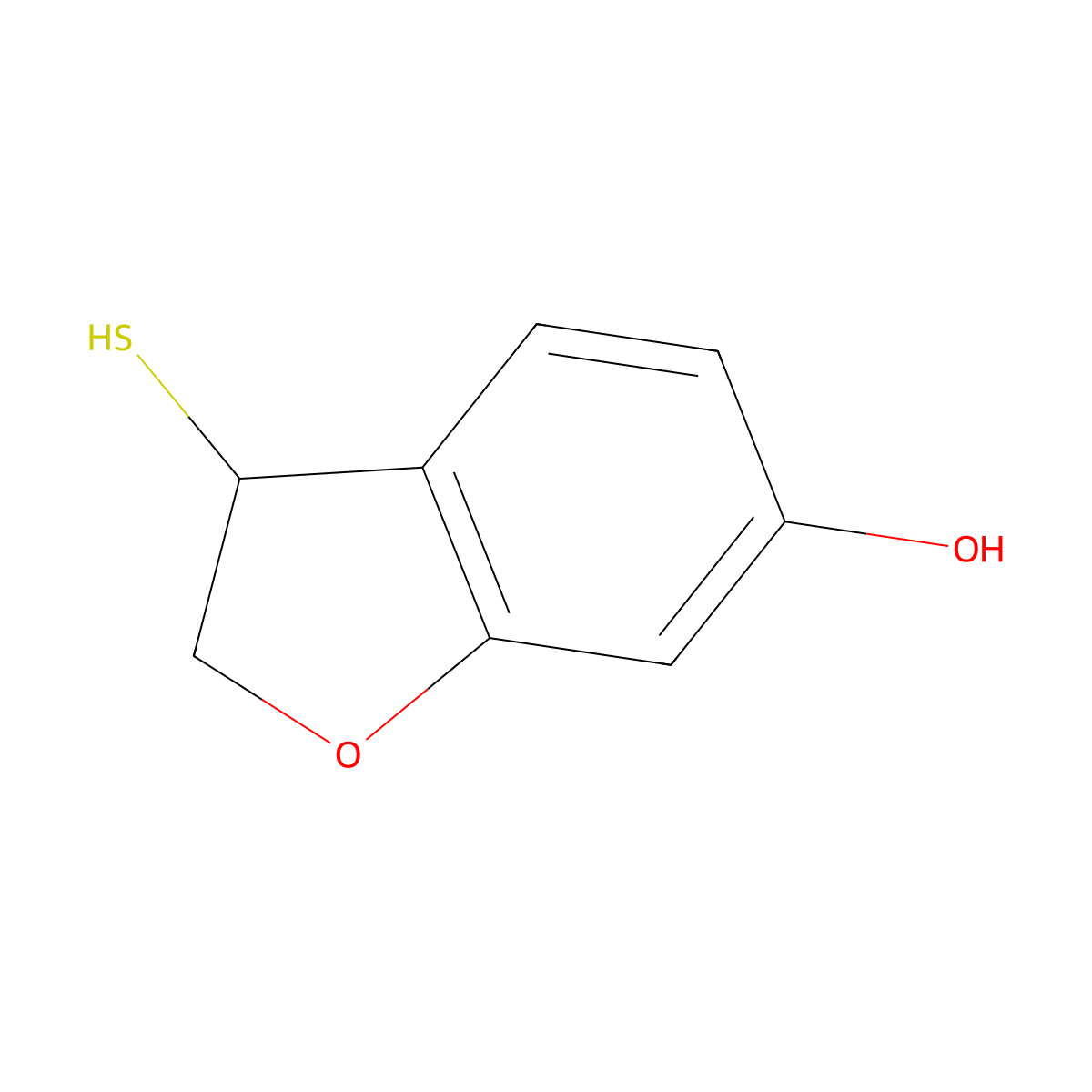 3-Mercapto-2,3-dihydrobenzofuran-6-ol molecular structure, CAS 1039963-37-5