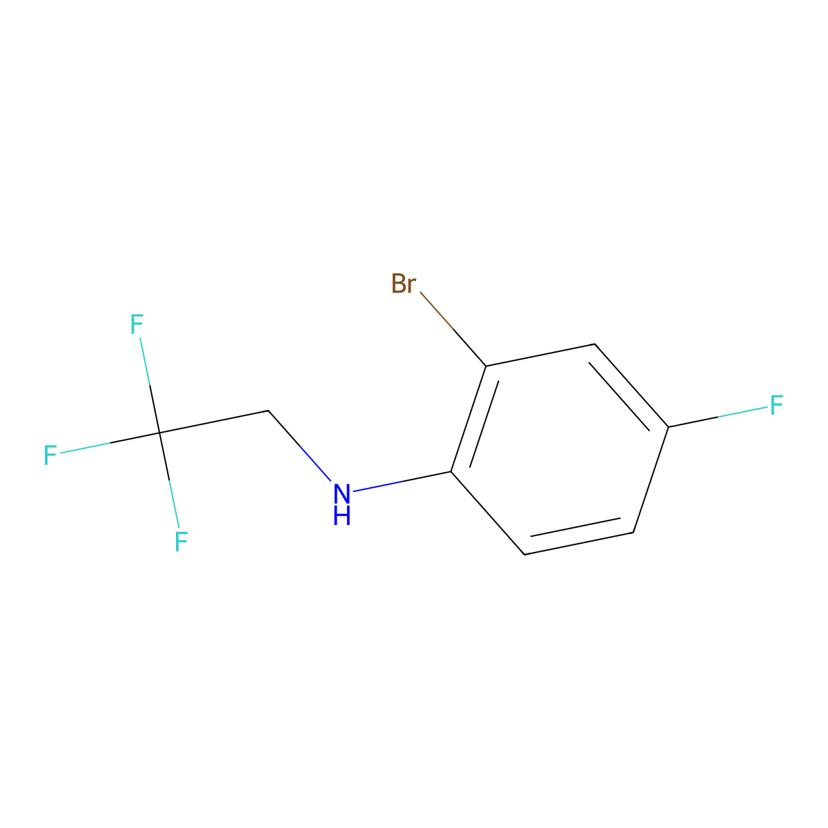 2-bromo-4-fluoro-N-(2,2,2-trifluoroethyl)aniline molecular structure, CAS 1039963-64-8