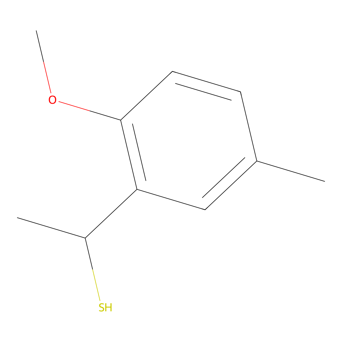 1-(2-Methoxy-5-methylphenyl)ethane-1-thiol molecular structure, CAS 1039963-77-3