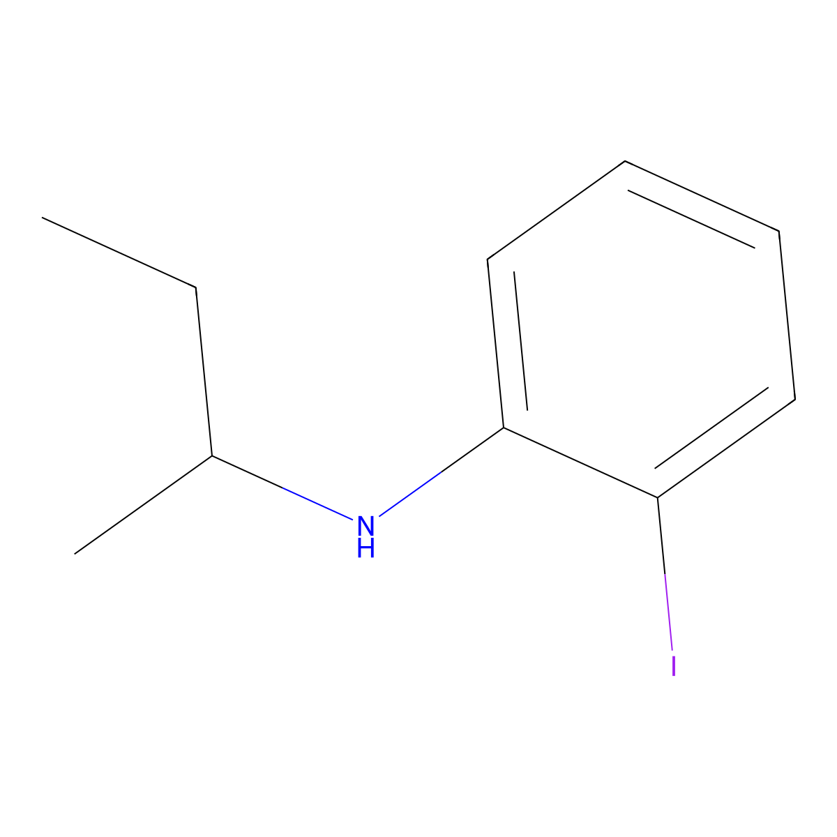 N-(butan-2-yl)-2-iodoaniline molecular structure, CAS 1039963-95-5