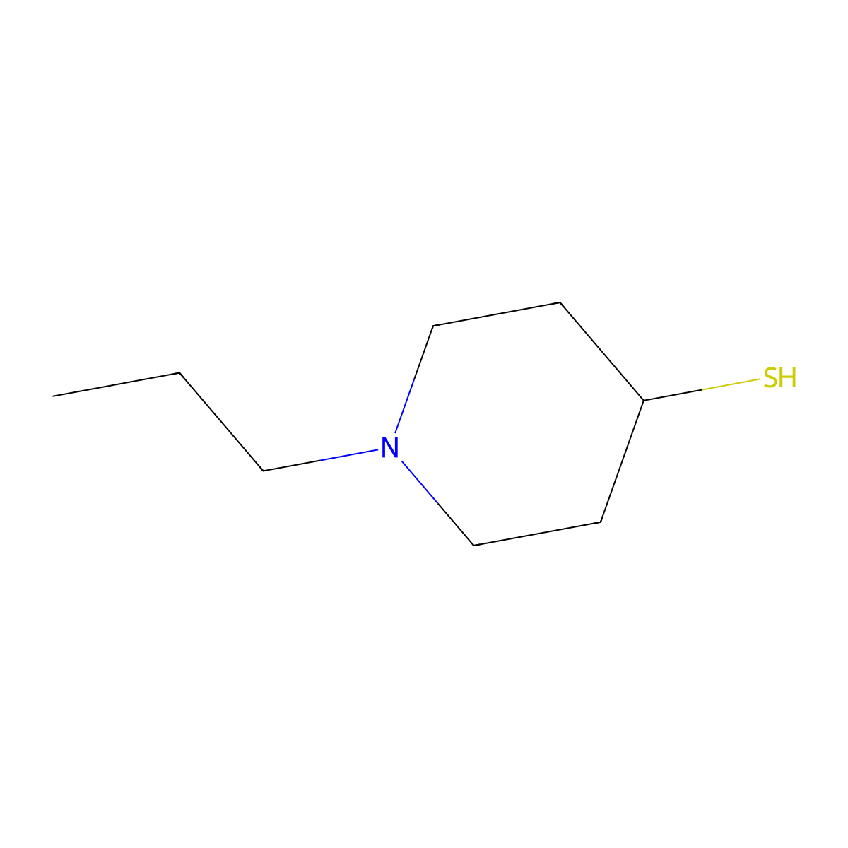 1-Propylpiperidine-4-thiol molecular structure, CAS 1039964-49-2