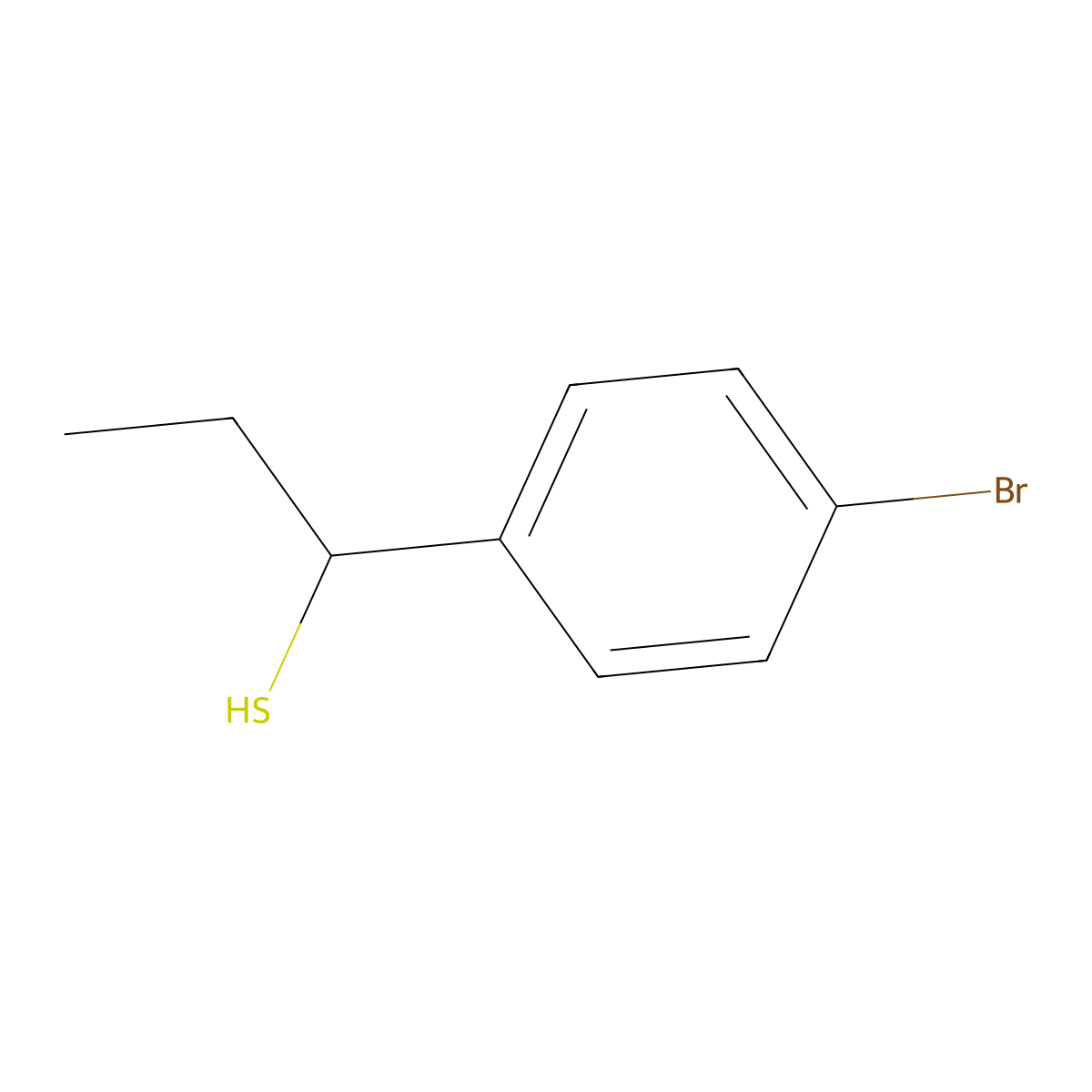 1-(4-Bromophenyl)propane-1-thiol molecular structure, CAS 1039964-57-2