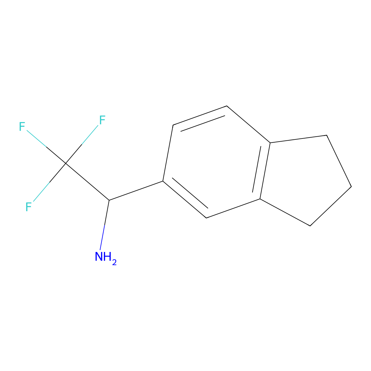 1-(2,3-Dihydro-1H-inden-5-YL)-2,2,2-trifluoroethan-1-amine molecular structure, CAS 1039967-75-3