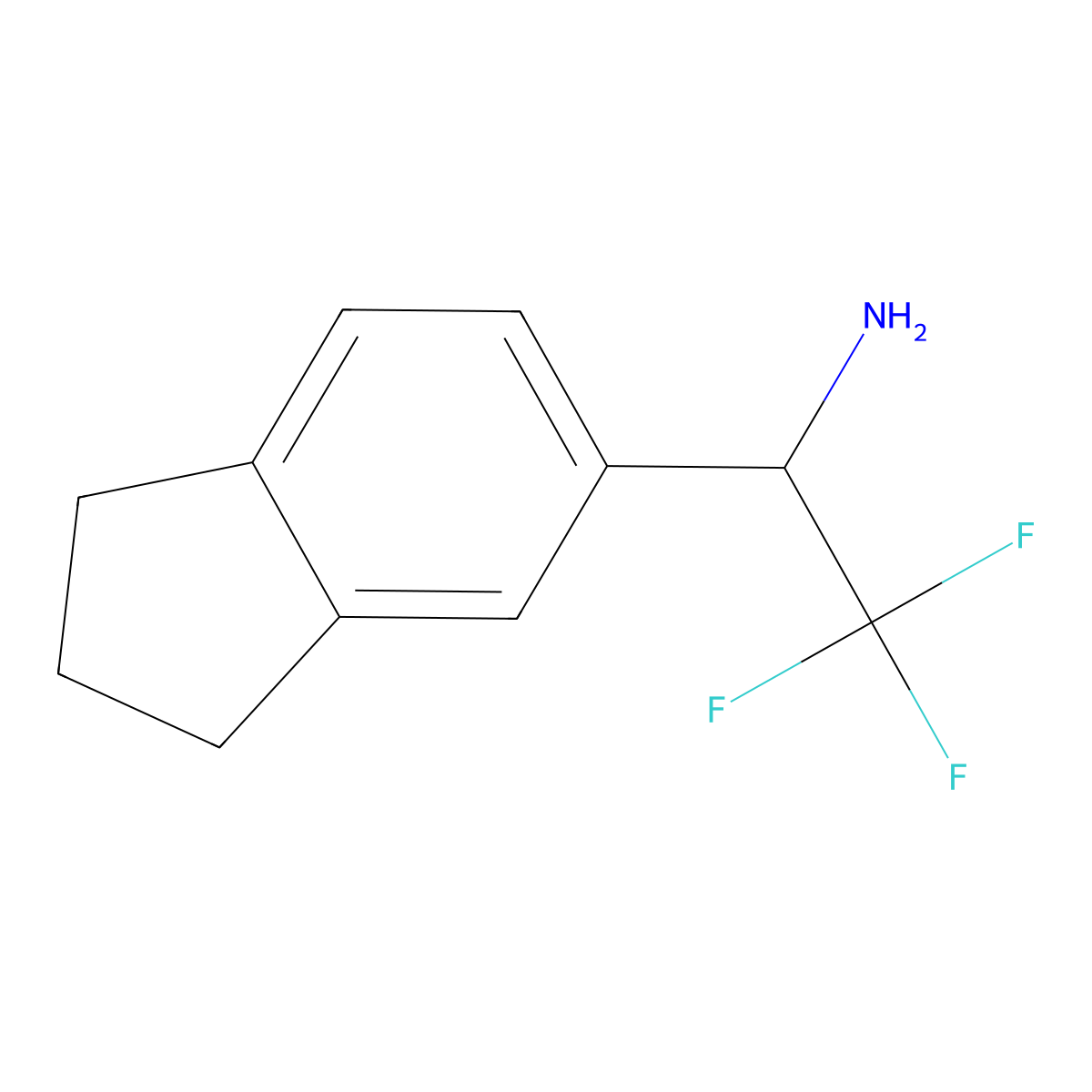 1-(2,3-Dihydro-1H-inden-5-YL)-2,2,2-trifluoroethan-1-amine molecular structure, CAS 1039967-75-3