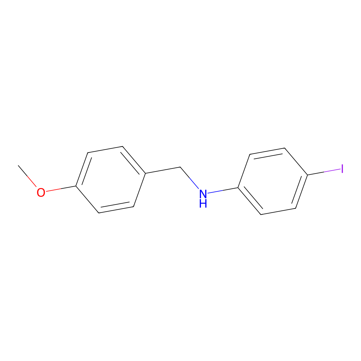 4-Iodo-N-(4-methoxybenzyl)aniline molecular structure, CAS 1039968-13-2