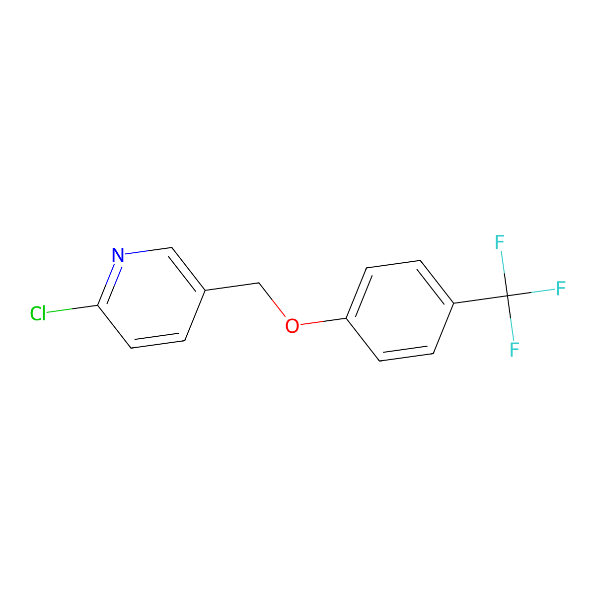 2-Chloro-5-[4-(trifluoromethyl)phenoxymethyl]pyridine molecular structure, CAS 1039969-30-6