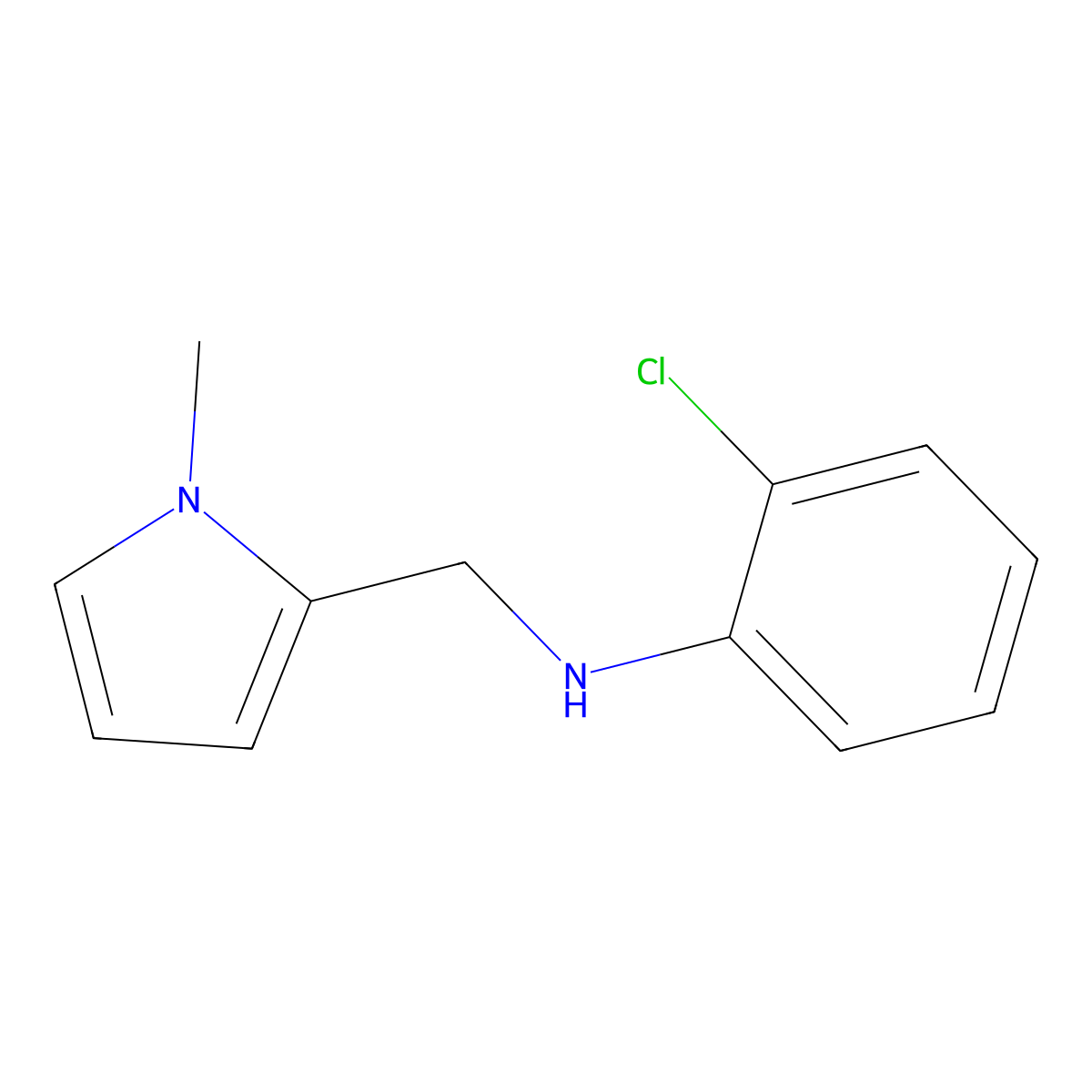 2-Chloro-N-[(1-methyl-1H-pyrrol-2-yl)methyl]aniline molecular structure, CAS 1039970-28-9