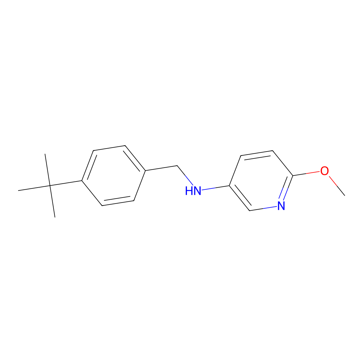 N-[(4-tert-butylphenyl)methyl]-6-methoxypyridin-3-amine molecular structure, CAS 1039970-39-2