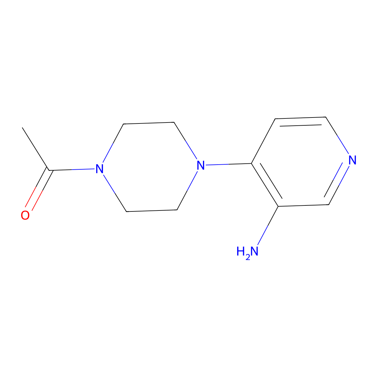 1-(4-(3-Aminopyridin-4-yl)piperazin-1-yl)ethanone molecular structure, CAS 1039971-85-1