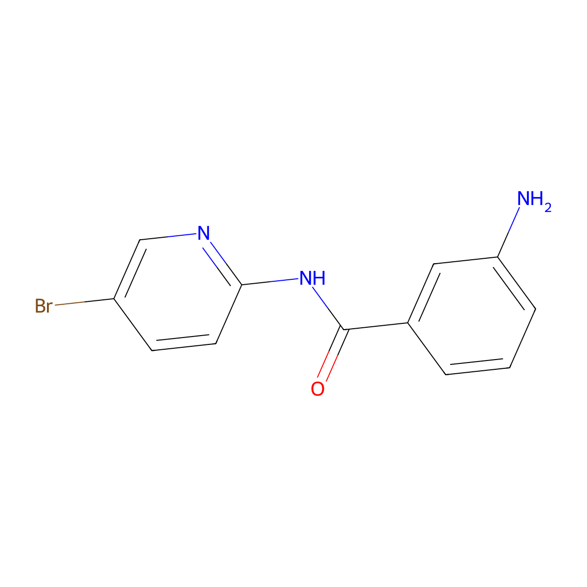 3-amino-N-(5-bromopyridin-2-yl)benzamide molecular structure, CAS 1039972-12-7