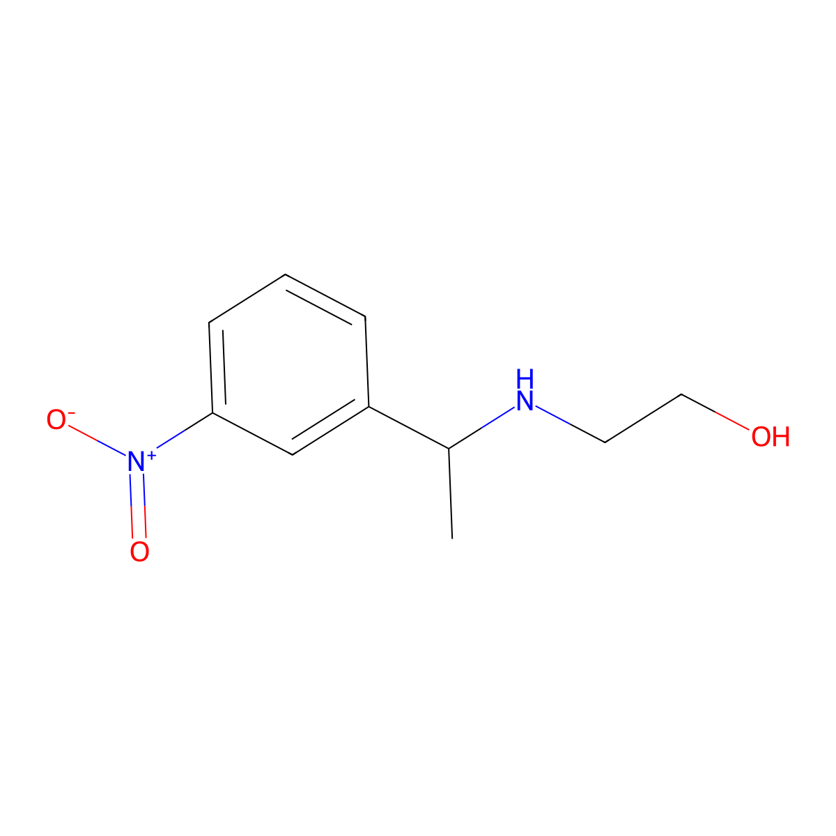 2-{[1-(3-Nitrophenyl)ethyl]amino}ethan-1-ol molecular structure, CAS 1039973-04-0