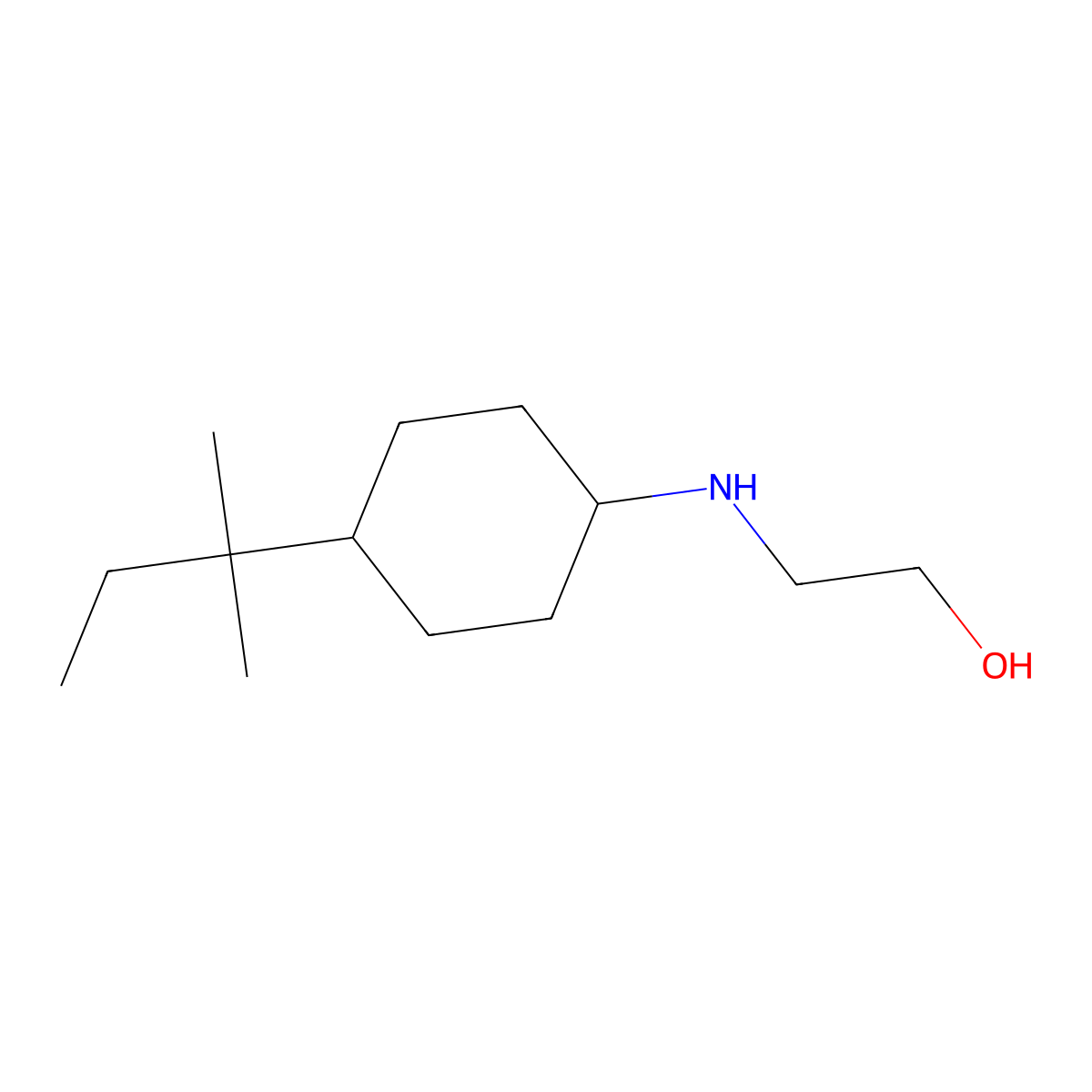 2-{[4-(2-Methylbutan-2-yl)cyclohexyl]amino}ethan-1-ol molecular structure, CAS 1039974-37-2