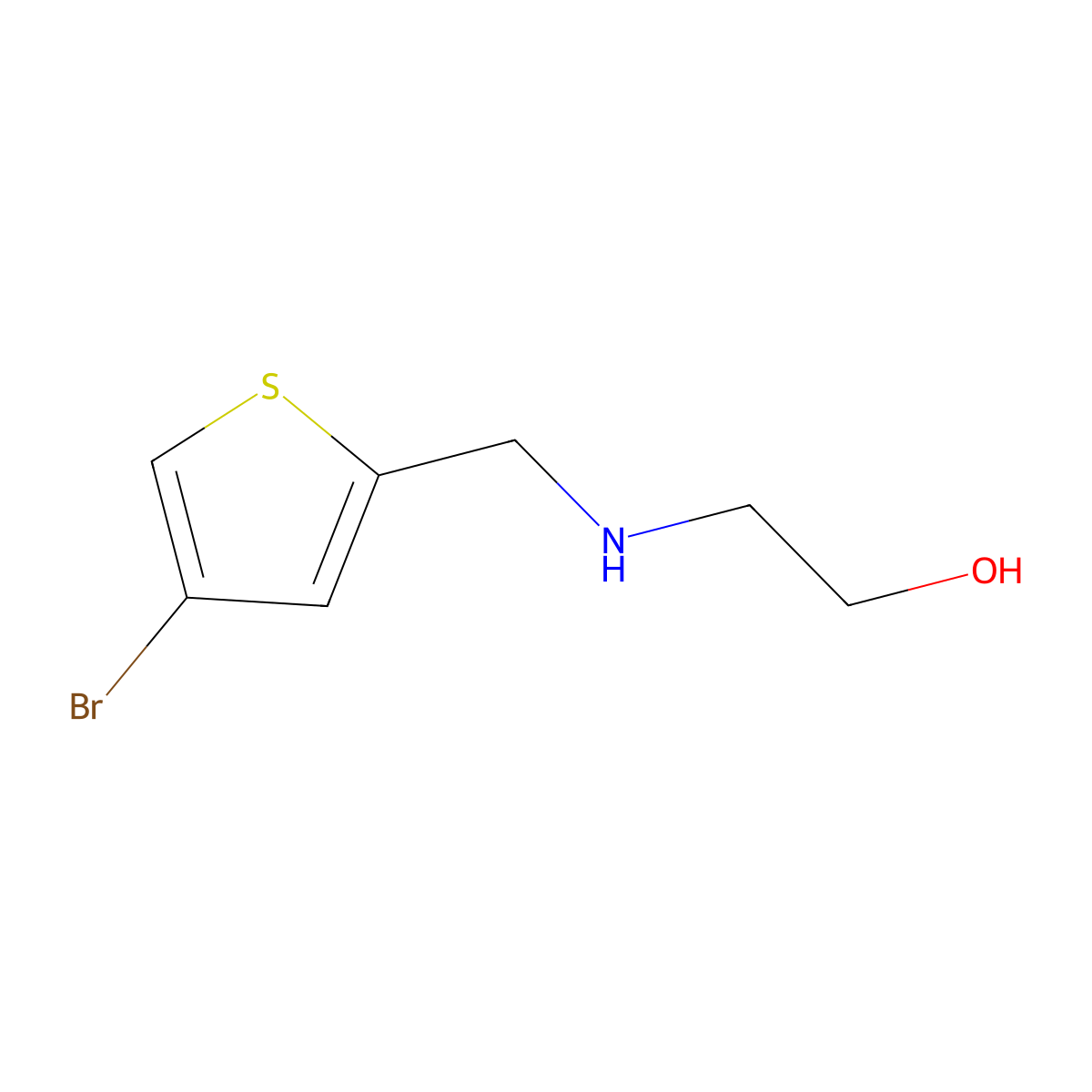 2-{[(4-Bromothiophen-2-yl)methyl]amino}ethanol molecular structure, CAS 1039974-77-0