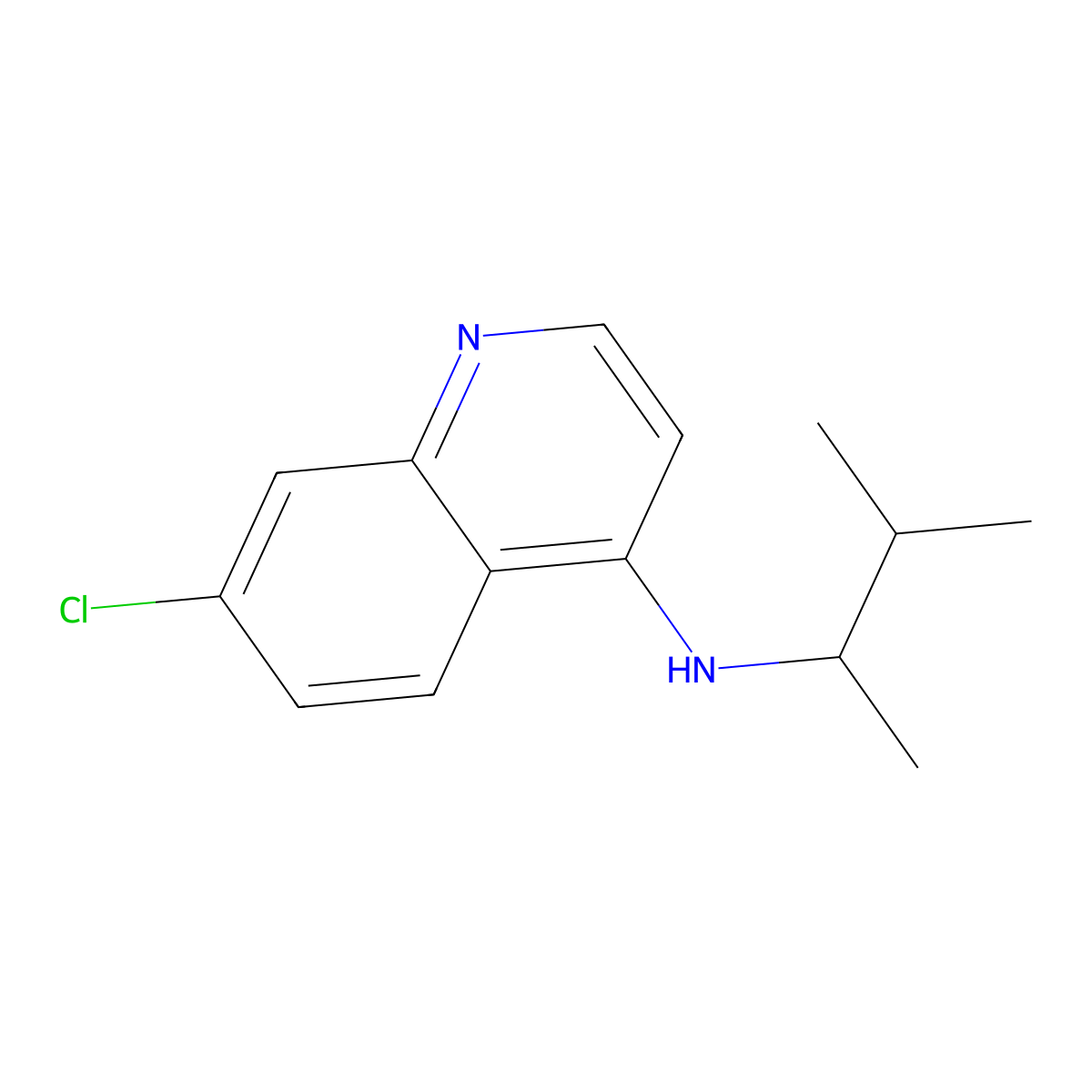 7-chloro-N-(3-methylbutan-2-yl)quinolin-4-amine molecular structure, CAS 1039979-35-5