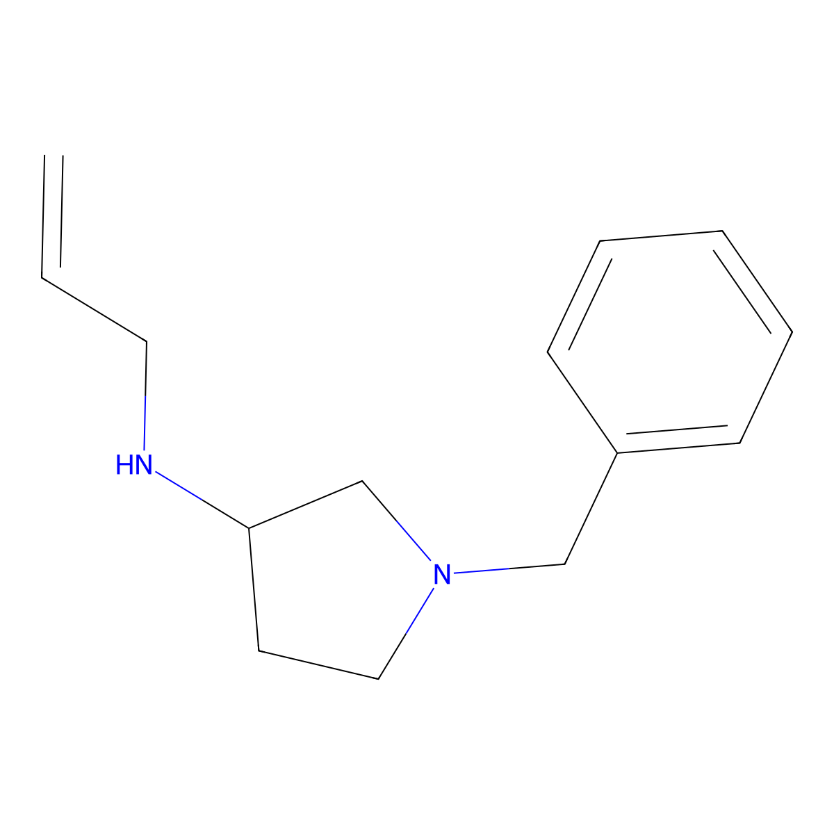 1-benzyl-N-(prop-2-en-1-yl)pyrrolidin-3-amine molecular structure, CAS 1039980-58-9