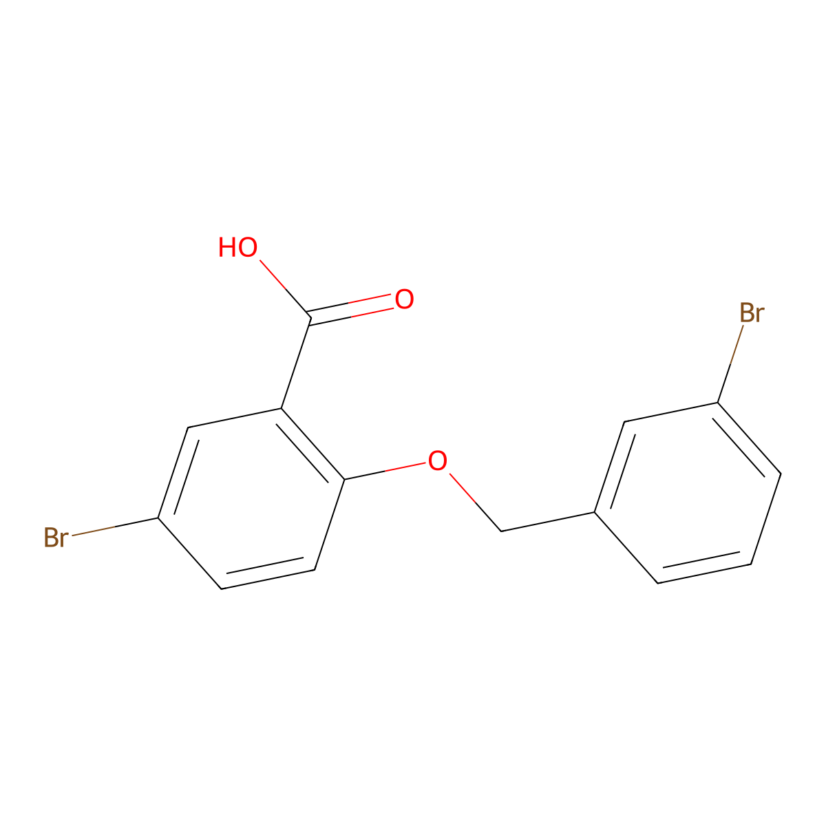5-Bromo-2-[(3-bromobenzyl)oxy]benzoic acid molecular structure, CAS 1039982-37-0