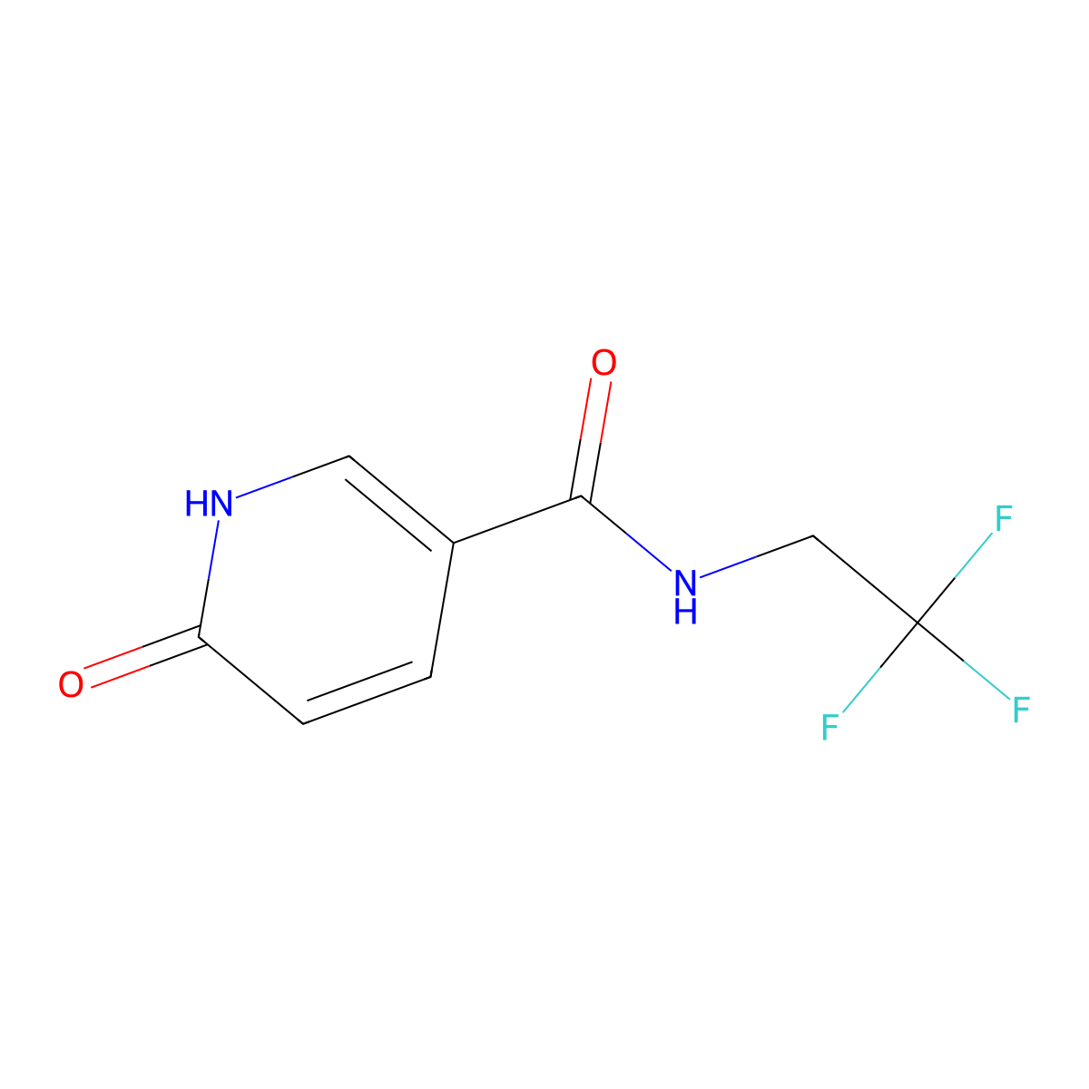 6-oxo-N-(2,2,2-trifluoroethyl)-1,6-dihydropyridine-3-carboxamide molecular structure, CAS 1039982-44-9