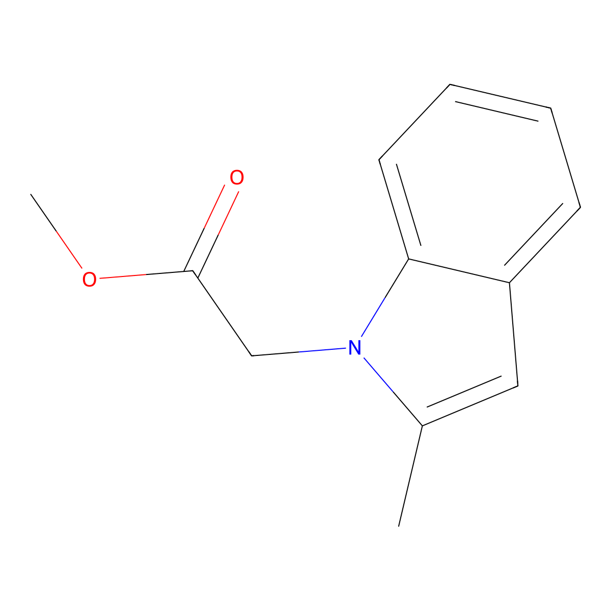 Methyl 2-(2-methyl-1H-indol-1-yl)acetate molecular structure, CAS 1039982-77-8