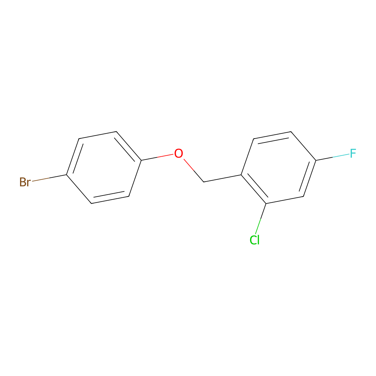 4-Bromophenyl-(2-chloro-4-fluorobenzyl)ether molecular structure, CAS 1039983-75-9