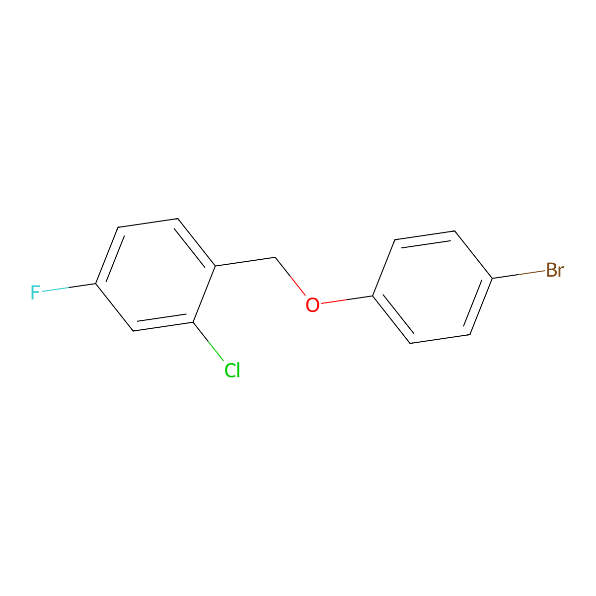 4-Bromophenyl-(2-chloro-4-fluorobenzyl)ether molecular structure, CAS 1039983-75-9
