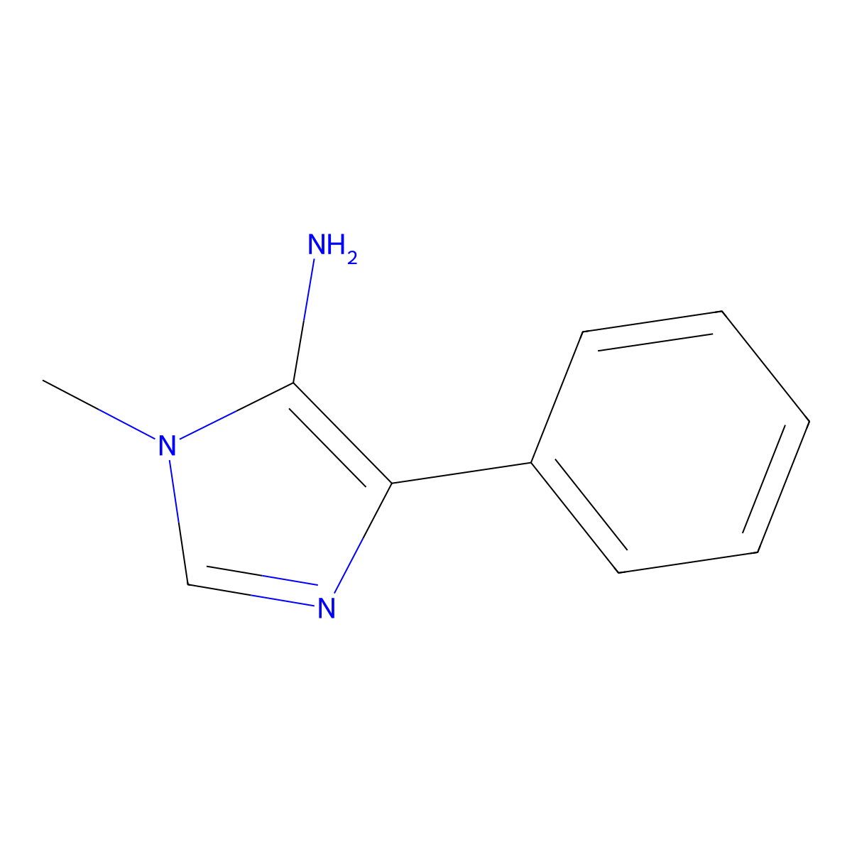1-methyl-4-phenyl-1H-imidazol-5-amine molecular structure, CAS 1039984-25-2